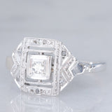 Solitario Art Déco in platino con diamanti, anni ‘30