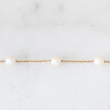 Braccialetto vintage in oro giallo 18K con perle bianche, anni ‘60/‘70