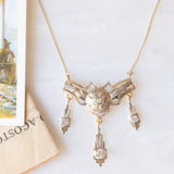 Collier Art Déco in oro giallo e bianco 18K con diamanti di taglio brillante e di taglio vecchia miniera (0.45ctw ca.), anni ‘20/‘30