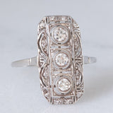 Anello Art Déco in oro bianco 14K e platino con diamanti (0.50ctw ca.), anni ‘30
