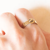 Anello Vittoriano a forma di cintura con fibbia in oro giallo 9K, anno 1855-1856