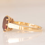 Solitario antico in oro giallo 9K con granato (1.20ct ca.), anni ‘20/‘30