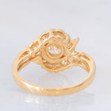 Anello a fiore vintage in oro giallo 18K con diamanti (0.92ctw), anni ‘80