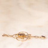 Pendente antico lavalier in oro rosa 9K con ametiste (0.50ctw ca.), anni ‘10/‘20