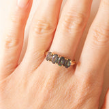 Veretta vintage in oro giallo 9K con topazi mistici (2ctw ca.), anni ‘90/anni ‘2000