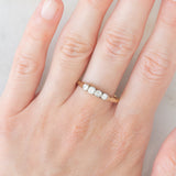 Veretta antica in oro giallo e bianco 14K con diamanti di taglio vecchia miniera (0.35ctw ca.), anni ‘30