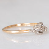 Trilogy antico in oro giallo 9K e platino con diamanti (0.10ctw ca.), anni ‘10/‘20