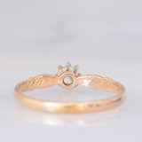 Solitario antico in oro giallo 14K con diamante di taglio vecchia miniera (0.20ct ca.), anni ‘10