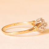 Anello vintage in oro giallo e bianco 9K con diamanti (0.10ctw ca.), anno 1998