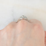 Anello “target” Art Déco in platino con diamanti (0.74ctw ca.), anni ‘20/‘30