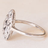 Anello Art Déco in oro bianco 14K con diamanti di taglio vecchia Europa (0.45ctw ca.), anni ‘20