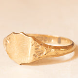 Anello da sigillo vintage in oro giallo 9K, anno 1992