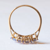 Anello moderno in oro giallo 9K con tanzaniti (1ctw ca.)