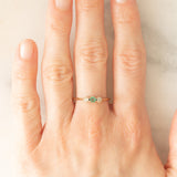 Trilogy vintage in oro giallo 9K con smeraldo e diamanti, anno 1981