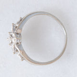 Anello vintage in oro bianco 9K con diamanti (0.03ctw ca.)