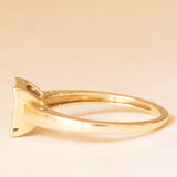 Anello vintage in oro giallo 9K con diamanti di taglio carré (0.30ctw ca.), anno 2016