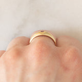 Trilogy gypsy vintage in oro giallo 14K con rubino e diamanti, anni ‘70/‘80