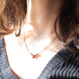 Collier vintage in oro giallo 8K con granati (1ctw ca.), anni ‘60/‘70