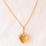 Collana francese vintage con catenina in oro giallo 18K e con tre ciondolo in oro giallo 18K