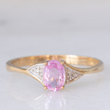 Anello vintage con zaffiro rosa (0.52ct ca.) e diamanti, annni ‘90