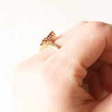 Anello vintage in oro giallo 9K con granati (0.60ctw ca.), anni ‘50