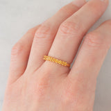 Veretta vintage in oro giallo 8K con topazi gialli (0.30ctw ca.)