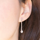 Orecchini pendenti vintage in oro bianco 18K con diamanti (1.15ctw), anni ‘90