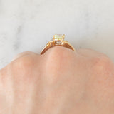 Anello moderno in oro giallo 9K con topazio verde (0.90ct ca.) e diamanti, anno 2007