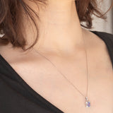Collier vintage in platino con tanzanite e diamanti (0.62ctw)