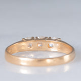 Trilogy vintage in oro giallo 14K con diamanti di taglio brillante (0.60ctw ca.), anni ‘70
