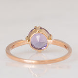 Solitario antico in oro rosa e giallo 9K con ametista (1.20ct ca.), anni ‘10/‘20