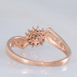 Anello contrarier a fiore in oro rosa 9K con diamanti (0.12ctw ca.)