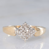 Anello geometrico vintage in oro giallo 14K con diamanti (0.25ctw ca.), anni ‘70/‘80