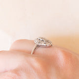 Anello Art Déco in oro bianco 14K con diamanti di taglio vecchia Europa (0.45ctw ca.), anni ‘20