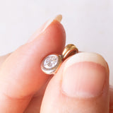 Ciondolo punto luce vintage in oro giallo e bianco 18K con diamante di taglio brillante (0.25ct ca.)