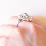 Anello Art Déco in platino e in oro bianco 14K con diamanti (0.87ctw ca.), anni ‘30