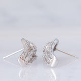 Orecchini vintage in oro bianco 14K con diamanti (0.90ctw ca.), anni ‘80