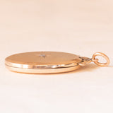 Ciondolo portafoto antico con lamina in oro giallo 9K su metallo e con diamante, anni ‘10/‘20