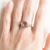 Anello antico in oro giallo 14K con ametista (2.30ct ca.), seconda metà dell’800