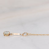 Collana con catenina vintage in oro giallo 9K e con ciondolo antico in oro giallo 9K con acquamarina (0.70ct ca.)