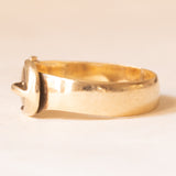 Anello Vittoriano a forma di cintura con fibbia in oro giallo 9K, anno 1855-1856