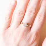 Anello in oro giallo e bianco 9K con diamanti (0.26ctw ca.), anni ‘70