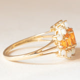 Anello vintage in oro giallo 9K con opali (0.70ctw ca.) e paste di vetro arancioni, anno ‘2002