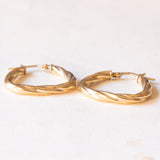 Orecchini a cerchio vintage in oro giallo 9K, anni ‘60/‘70