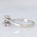 Anello vintage in oro bianco 14K con diamanti di taglio brillante (0.62ctw ca.), anni ‘70/‘80