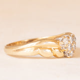 Anello vintage in oro giallo e bianco 9K con diamanti di taglio brillante (0.18ctw ca.), anno ‘1988