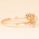 Anello antico in oro giallo e bianco 18K con diamanti di taglio rosetta, anni ‘30