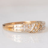 Anello a fascia vintage in oro giallo 9K con diamanti (0.18ctw ca.)