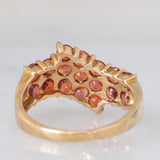 Anello in oro giallo 9K con pietre rosse