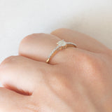 Solitario moderno in oro giallo 10K con diamanti (0.33ctw ca.)